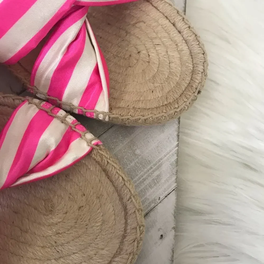 J.Crew Striped Twisted Knot Espadrille Sandals Size 8.5